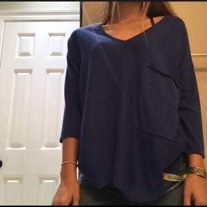 blue oversized top